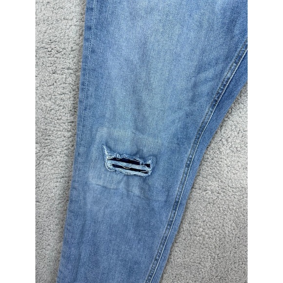 Sun + Stone Jeans Mens 33x32 Blue Distressed Patched Stretch Regular Fit - Picture 9 of 16